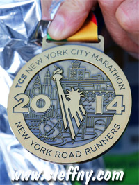 New York Marathon 2014 Finisher Medaille