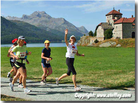 Laufen auf der herrlichen Seenplatte bei St. Moritz