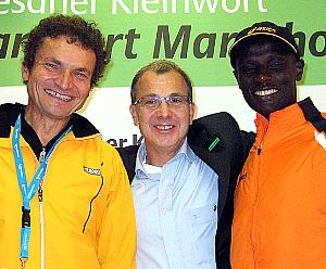 Die beiden dreifach Sieger von Frankfurt Herbert Steffny und Wilfred Kigen