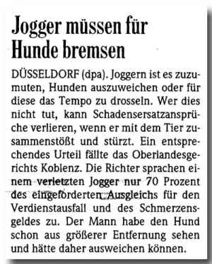 Hunde und Laufen - alles schon reglementiert!