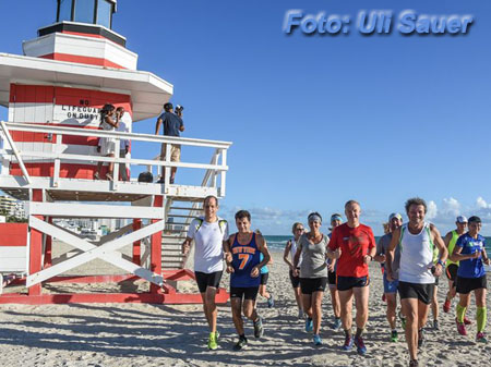 Miami Beach Lauftreff am Strand mit Herbert Steffny