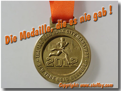 New York Marathon 2012 - die Medaille die es nie gab!