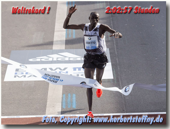 Dennis Kimetto läuft Weltrekord 2:02:57 Stunden